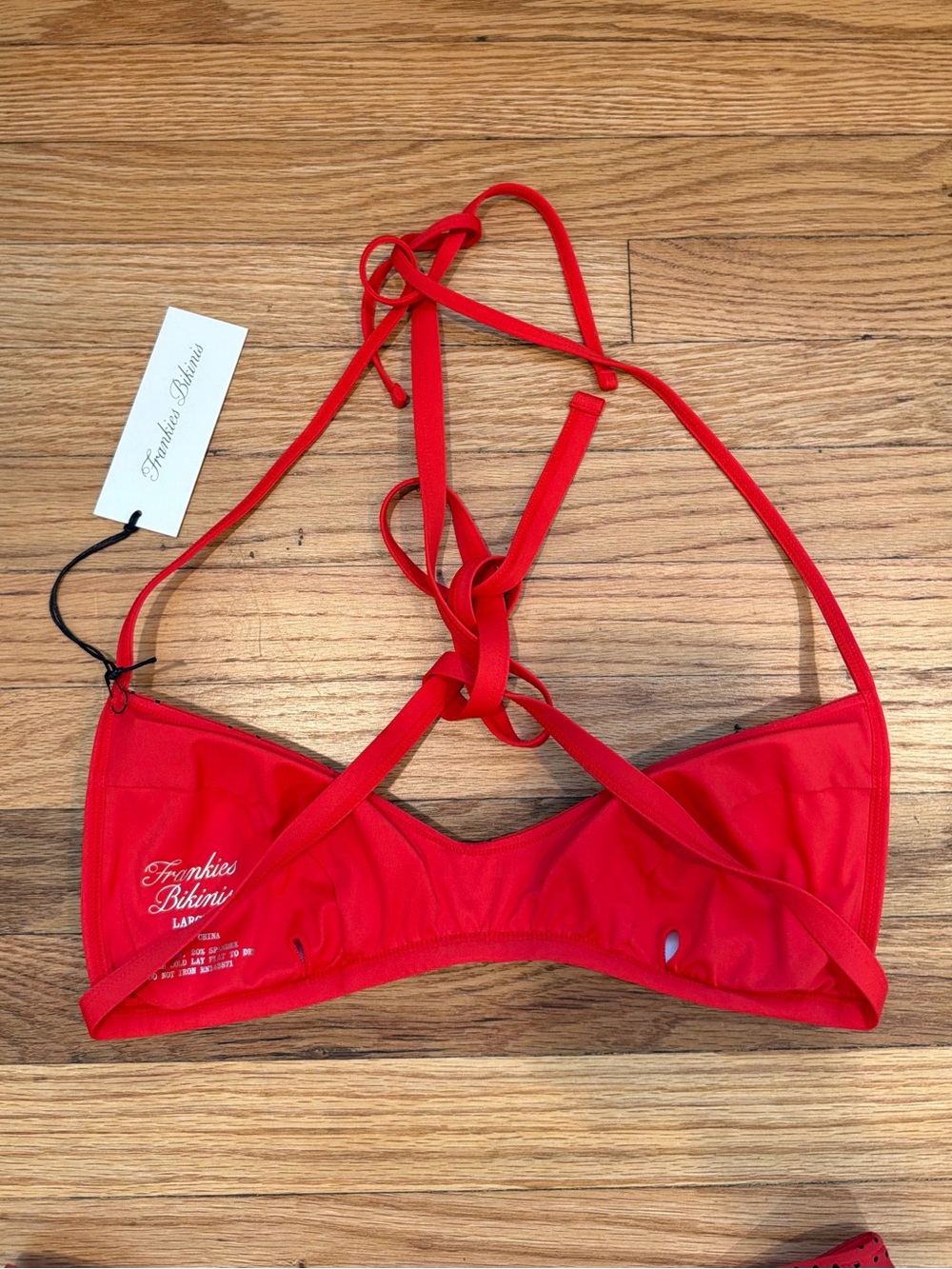 Frankie’s Bikinis - Micah Halter Bikini Top - Spice Dot - Size L - Picture 6 of 7